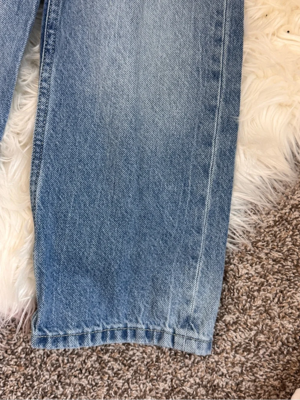 Girls Zara Classic Light Wash Straight Leg Jeans - Blue